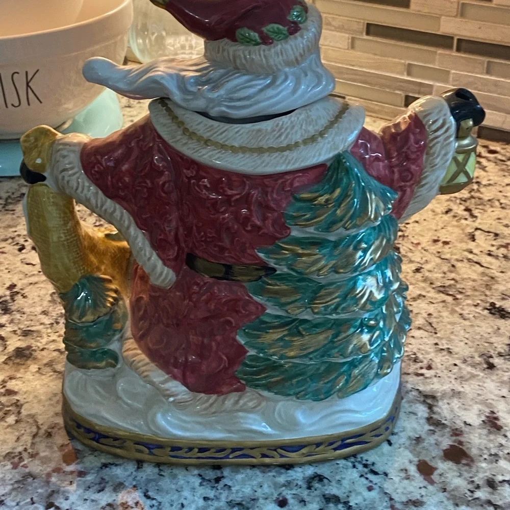 Vintage Omnibus by Fitz and Floyd Santa Teapot